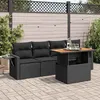 Image de Salon de jardin modulable GENERIQUE 5 pieces 4 personnes resine tressee 100 x 55 x 73 cm noir