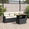 Image de vidaXL Salon de jardin 5 pcs avec coussins noir résine tressée, ensemble de canapés d'extérieur, salon de jardin, ensemble 3327094
