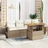 Image de Salon de jardin modulable vidaxl 4 personnes bois massif 5 pieces 100 x 55 x 73 cm beige