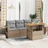 Image de Salon de jardin modulable GENERIQUE 5 pieces 2 personnes beige 100 x 55 x 73 cm resine tressee
