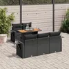Image de Salon de jardin modulable GENERIQUE noir 5 personnes 6 pieces 100 x 55 x 73 cm resine tressee
