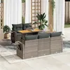 Image de vidaXL Salon de jardin 6 pcs avec coussins gris résine tressée, ensemble de canapés d'extérieur, salon de jardin, ensemble 3327105