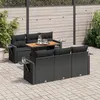 Image de Salon de jardin modulable Vidaxl resine tressee noir 7 pieces 100.0 x 55 x 73 6 personnes