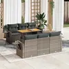 Image de Vidaxl Salon de jardin modulable - Lot de 7 pièces - Bois massif - Gris - 2 personnes