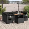 Image de Salon de jardin modulable GENERIQUE resine tressee 6 personnes 7 pieces 55 x 55 x 37 cm noir