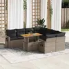 Image de Salon de jardin modulable GENERIQUE 8 personnes resine tressee 9 pieces 100 x 55 x 73 cm gris