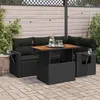 Image de Salon de jardin modulable vidaxl resine tressee noir 5 pieces 55 x 100 x 73 cm 4 personnes