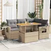 Image de Salon de jardin modulable vidaxl resine tressee 5 pieces 2 personnes 100 x 55 x 73 cm beige