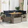 Image de Ensembles canapes. fauteuils et tables de jardin vidaxl resine tressee 5 pieces gris 55 x 53 x 34 cm