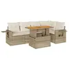 Image de Salon de jardin modulable vidaxl resine tressee 6 pieces beige 55 x 53 x 73 cm 5 personnes
