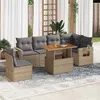 Image de Salon de jardin modulable GENERIQUE beige 7 pieces 6 personnes 100 x 55 x 73 cm resine tressee