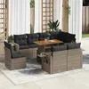 Image de Salon de jardin modulable GENERIQUE 9 pieces resine tressee 8 personnes 100 x 55 x 73 cm gris