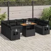 Image de Salon de jardin modulable vidaxl noir 2 personnes 10 pieces 100 x 55 x 73 cm bois massif