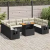 Image de Salon de jardin modulable vidaxl noir bois massif 10 pieces 100 x 55 x 73 cm 2 personnes