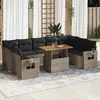 Image de Salon de jardin modulable vidaxl gris bois massif 10 pieces 55 x 55 x 37 cm 2 personnes