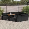 Image de Salon de jardin modulable Vidaxl resine tressee noir 11 pieces 100.0 x 55 x 73 10 personnes