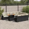 Image de Resine tressee Vidaxl salon de jardin modulable 11 pieces noir 100.0 x 55 x 73 10 personnes