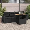Image de Salon de jardin modulable GENERIQUE 5 pieces resine tressee 4 personnes 100 x 55 x 73 cm noir