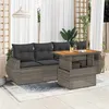 Image de vidaXL Salon de jardin 5 pcs avec coussins gris résine tressée 3327210