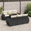 Image de Salon de jardin modulable GENERIQUE noir 6 personnes 7 pieces 100 x 55 x 73 cm resine tressee