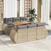 Image de vidaxl Salon de jardin modulable - Pack de 7 pièces - Bois massif beige - Table extensible 100x55x73 cm - 6 personnes