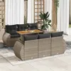 Image de Salon de jardin modulable vidaxl gris bois massif 7 pieces 100 x 55 x 73 cm 6 personnes