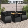 Image de Salon de jardin modulable GENERIQUE 6 personnes noir resine tressee 100 x 55 x 73 cm 7 pieces