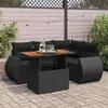 Image de Salon de jardin modulable Vidaxl resine tressee noir 5 pieces 55.0 x 53.0 x 55.0 4 personnes