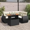Image de Salon de jardin modulable Vidaxl 4 personnes 5 pieces noir 100.0 x 55 x 73 cm resine tressee