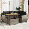 Image de Salon de jardin modulable Vidaxl resine tressee gris 5 pieces 55.0 x 53.0 x 55.0 4 personnes