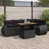 Image de Salon de jardin modulable GENERIQUE 5 personnes noir 6 pieces 55 x 55 x 73 cm resine tressee