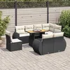 Image de Salon de jardin modulable vidaxl noir 8 personnes bois massif 100 x 55 x 73 cm 9 pieces