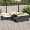 Image de Resine tressee Vidaxl 11 pieces noir 10 personnes 100.0 x 55 x 73 salon de jardin modulable