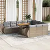 Image de Salon de jardin modulable Vidaxl resine tressee 11 pieces 10 personnes 100.0 x 55 x 73 beige