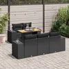 Image de Vidaxl Salon de jardin modulable - Lot de 6 pièces - Noir Bois massif - 5 personnes - Table extensible 100x55x73 cm