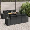 Image de vidaXL Salon de jardin 7 pcs avec coussins noir résine tressée 3327331