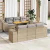 Image de Salon de jardin modulable GENERIQUE 6 personnes beige 7 pieces 100 x 55 x 73 cm resine tressee