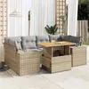 Image de Salon de jardin modulable GENERIQUE 7 pieces resine tressee beige 100 x 55 x 73 cm 6 personnes