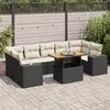 Image de Salon de jardin modulable GENERIQUE resine tressee 7 personnes 8 pieces 100 x 55 x 73 cm noir