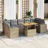 Image de Salon de jardin modulable GENERIQUE 8 pieces beige resine tressee 100 x 55 x 73 cm 7 personnes