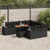 Image de Salon de jardin modulable vidaxl resine tressee 8 personnes noir 55 x 100 x 73 cm 9 pieces