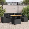Image de Salon de jardin modulable Vidaxl resine tressee noir 6 pieces 4 personnes