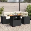 Image de Salon de jardin modulable GENERIQUE noir 4 personnes 5 pieces 100 x 55 x 73 cm resine tressee