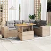 Image de Salon de jardin modulable GENERIQUE 5 personnes 6 pieces beige 100 x 55 x 73 cm resine tressee