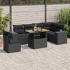 Image de Salon de jardin modulable GENERIQUE 6 personnes resine tressee 7 pieces 100 x 55 x 73 cm noir
