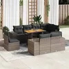 Image de Salon de jardin modulable GENERIQUE resine tressee gris 9 pieces 100 x 55 x 73 cm 8 personnes