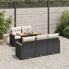 Image de Salon de jardin modulable vidaxl noir 6 pieces rotin 55 x 62 x 69 cm