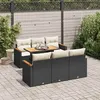 Image de Salon de jardin modulable vidaxl resine tressee 7 pieces noir 55 x 62 x 69 cm
