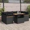 Image de Salon de jardin modulable Vidaxl 6 pieces resine tressee noir 55.0 x 62 x 69 cm