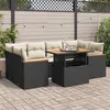 Image de Salon de jardin modulable GENERIQUE noir resine tressee 6 pieces 55 x 62 x 69 cm